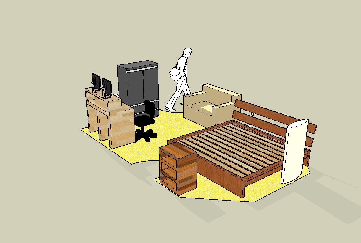 Moving around my room thanks to Google Sketchup. Paul Irish